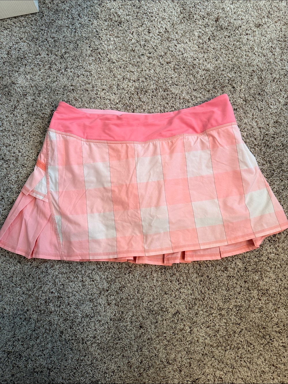 Lululemon Pink Plaid Performance Tennis Skirt
